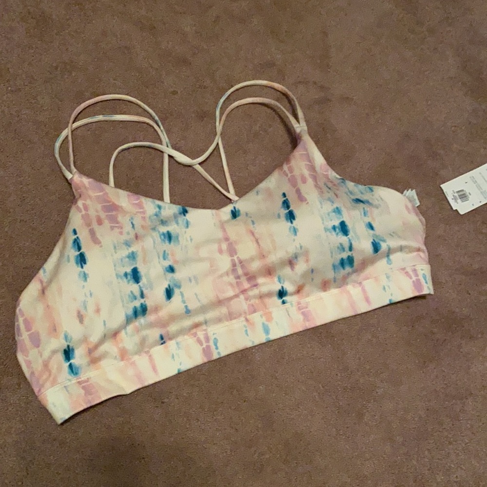 Old Navy Pink and Blue Tie-Dye Sports Bra